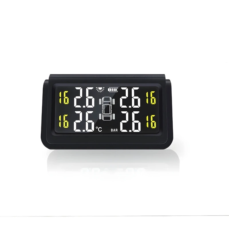 37JE Wireless Tire Pressure Monitoring System (TPMS) for Small Size 4-tire Vehicles,Include 4 Sensors,USB Solar Power