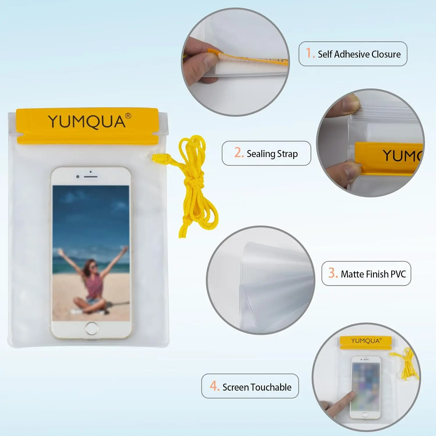 Waterproof Dry Bag 3 Pack - Clear Phone Pouch for Kayaking, Beach, Swimming, Boating, Passport Holder, Map Case, Small Medium Large view 4