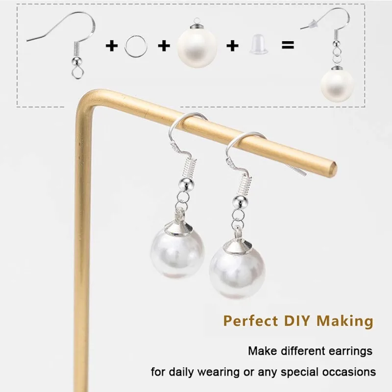 100pcs 925 Sterling Silver Earring Hooks Hypoallergenic Silver Jewelry Making Supplies Findings Ear Wires Fish Hooks Nickel Free image 5