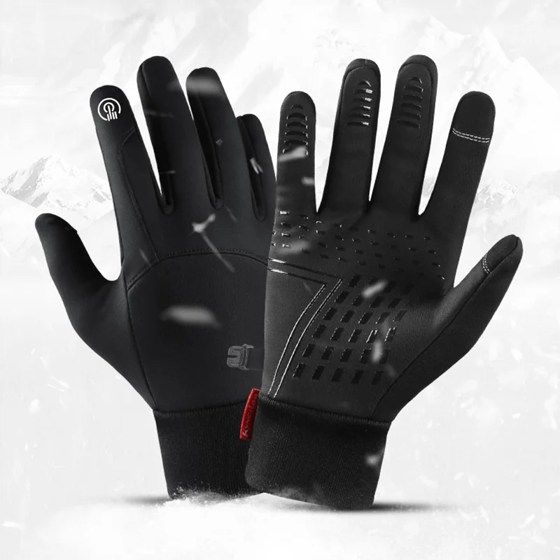 Autumn Winter Windproof Gloves Sports Waterproof Super Soft Men's  Women's Ski Riding Touch Screen Protective Warm Gloves