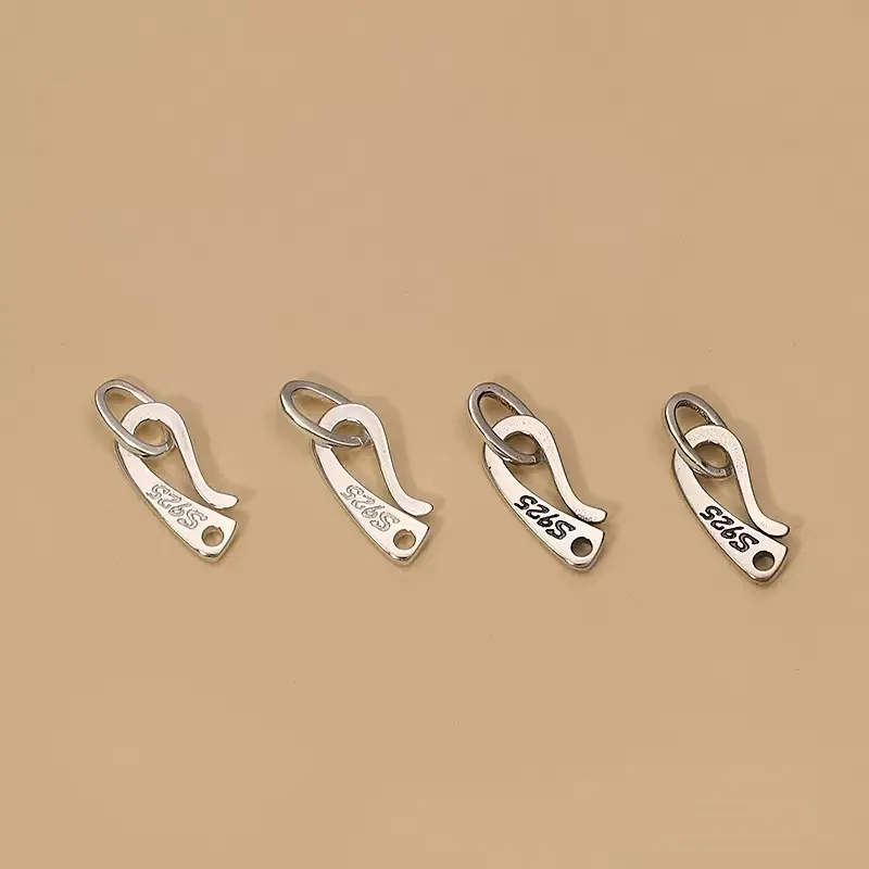 Handmade 100% 925 Silver Clasp and Hook DIY Bracelet Class Hook Sterling Silver Jewelry Findings Clasp and hook - view 5