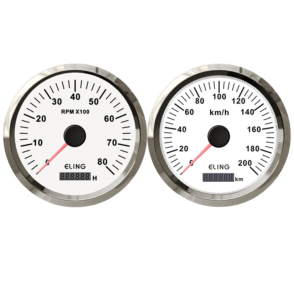 ELING 110mm GPS Speedometer 0-200KM/H with 8000RPM Tachometer with Red Yellow Backlight for Car  SUV Limousine Motorcycle