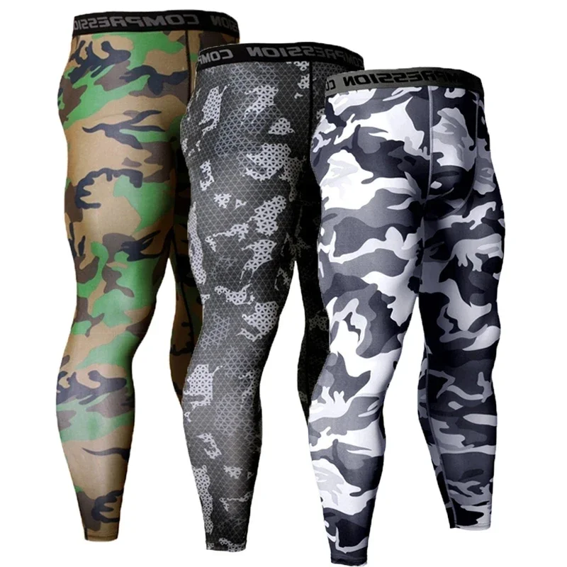 Leggings de compresión para secado rápido pour hommes, collants deportivos, pantalons d'entraînement, jogging de curso, fjGym,