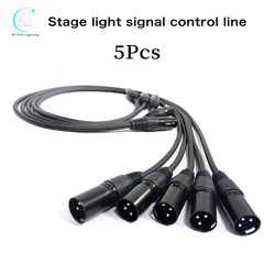 5 sztuk/partii kabel DMX światło sceniczne konsola konektor 1M/2M/3M/4M/5M/10M/15M/20M linia sygnału 3-pinowe połączenie sygnału światło sceniczne