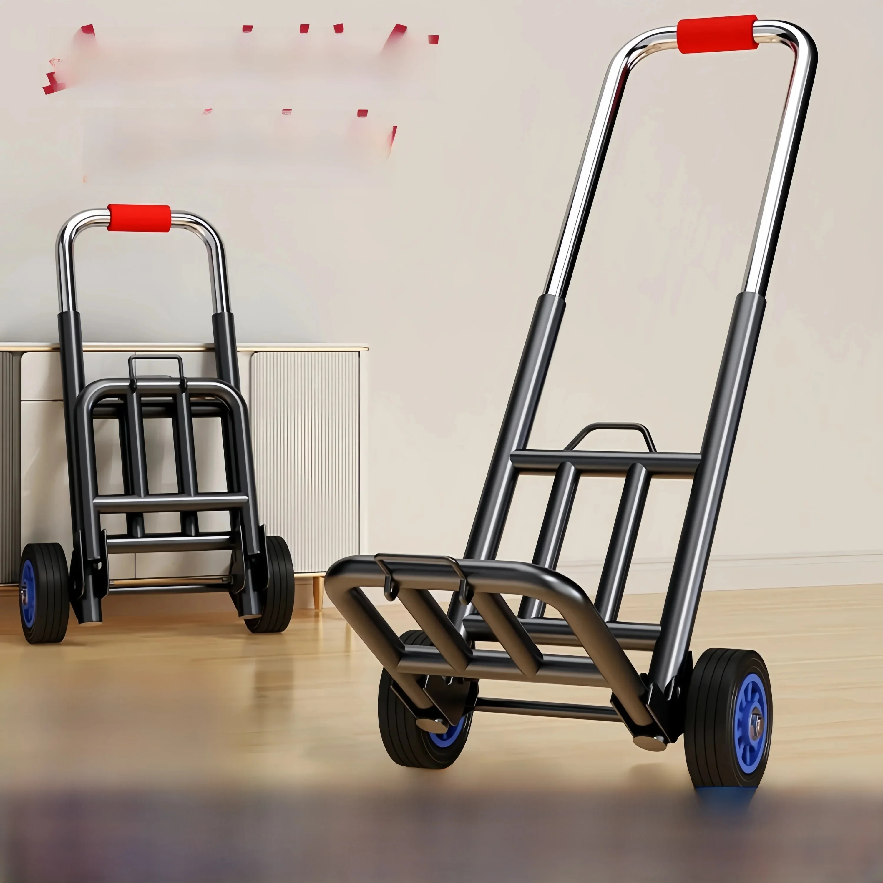 portable-shopping-cart-hand-pulled-cargo-trailer-foldable-iron-body-buy-vegetable-small-pull-rod-car-household-storage-tool