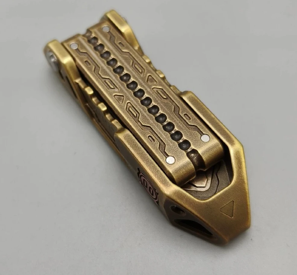 Used EDC Yedc razor brass fidget slider Decompression toys