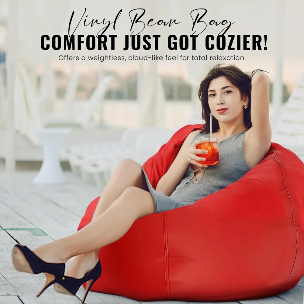 غطاء كرسي بين باج للقارب من الفينيل المقاوم للطقس - أريكة كسولة مقاومة للماء للبالغين - غطاء كيس فول خارجي قابل للغسل