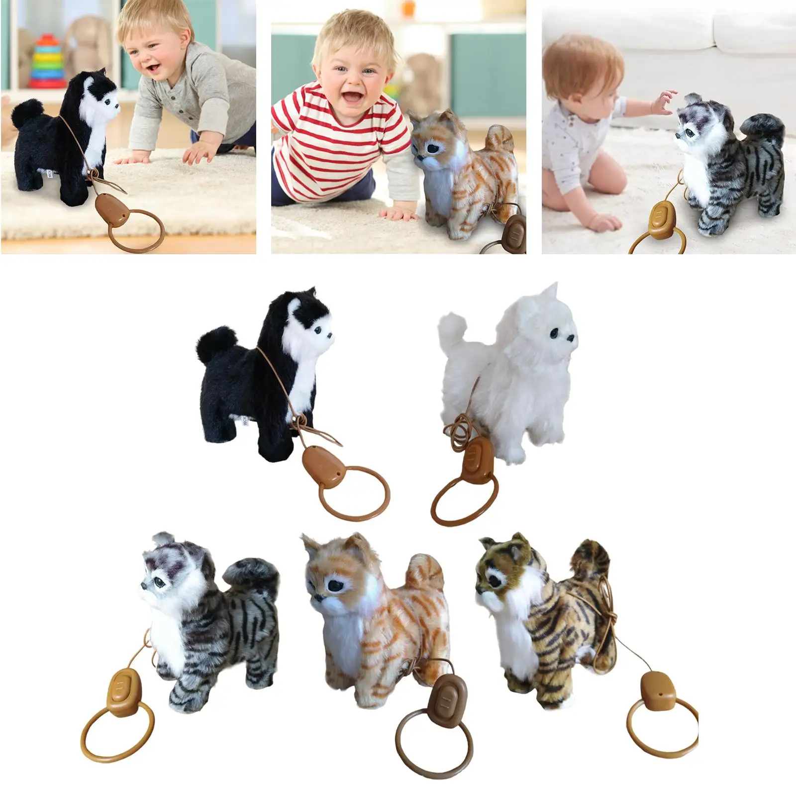 Lifelike Plush Cat Stuffed Toy Interactive Toys Walk Singing Songs Realistic Robot Cat Toy Plush Toy for Birthday Girls Baby Cat