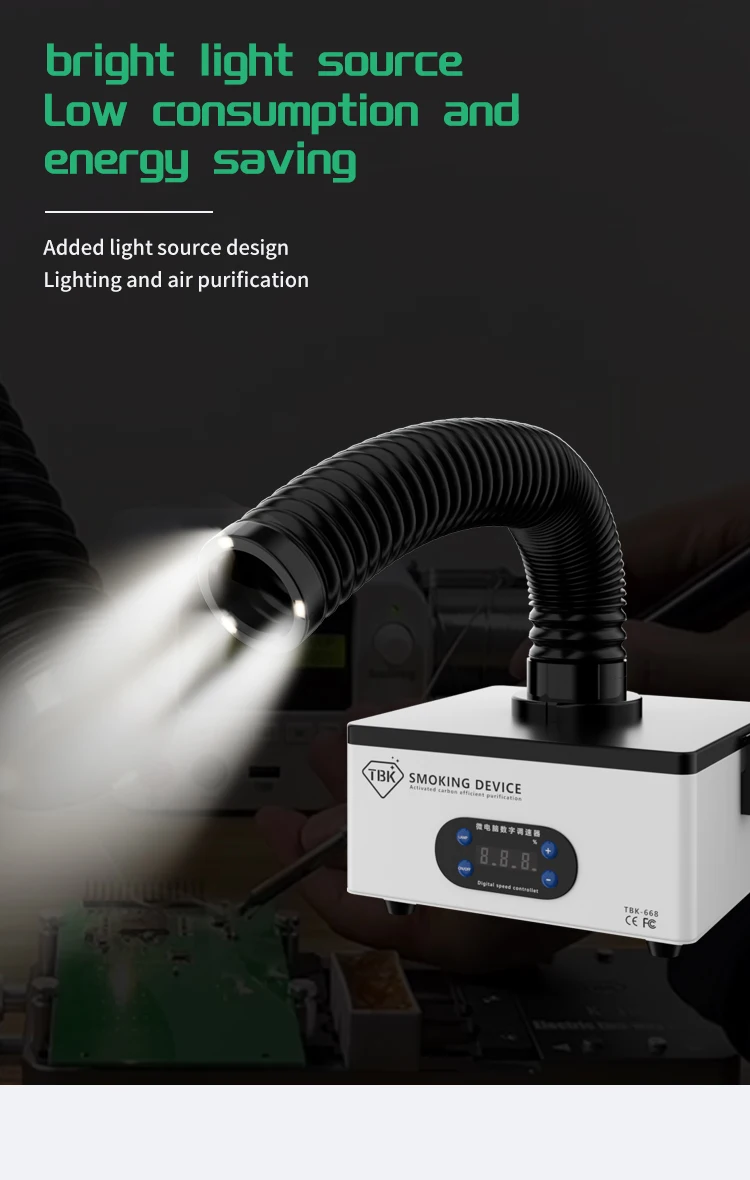 New Arrival TBK 668 Soldering Welding Smoke Fume Extractor Laser Dust Smoke Purifier Cleaner