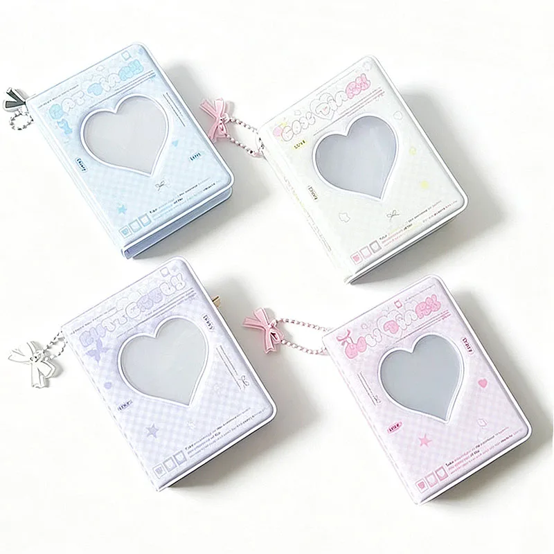 3 Inch Korean Ins Style Photocard Binder 40 Pockets Love Heart Shaped Card Album Polaroid Photo Album Card Bag Storage Bag