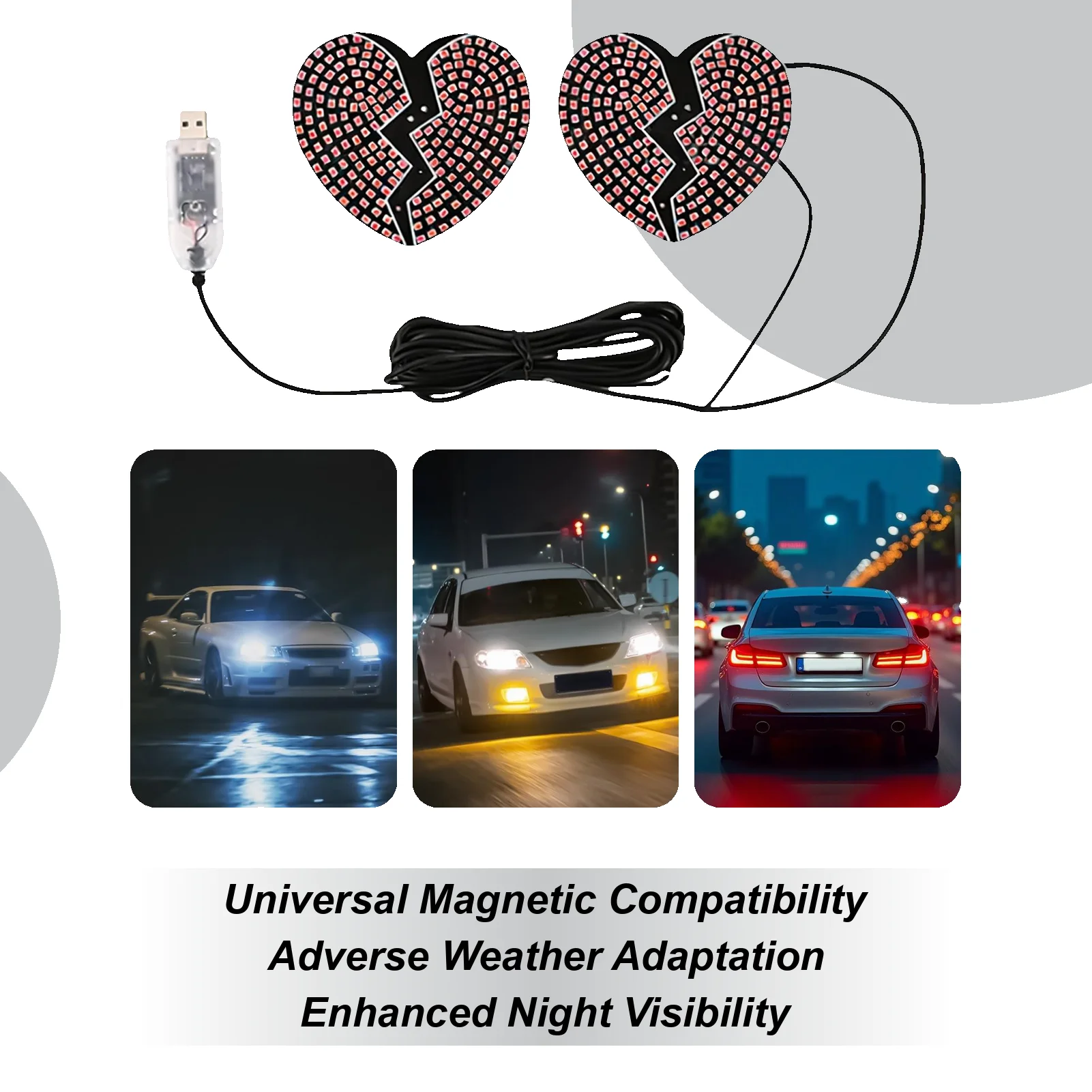 

Подсветка окна автомобиля, знак в форме сердца, украшение автомобиля, интерьер автомобиля, атмосферное освещение для внедорожника, автофургона, седана, грузовика, минивэна, фургона