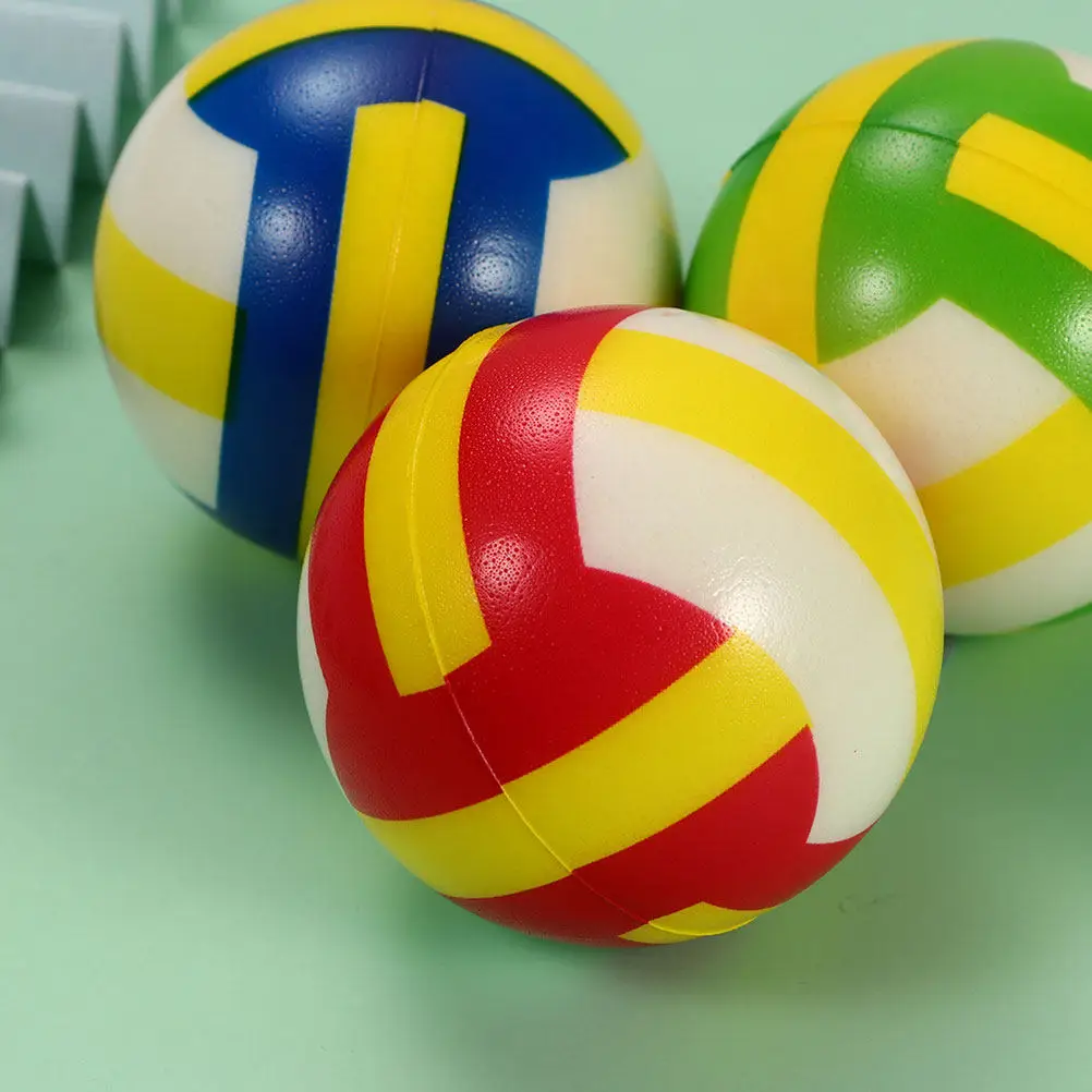10Pcs Stress Relief Balls Volleyball Shape PU Material Stress Reliever Squeeze Balls for Hand Exercise Toys for Anxiety Relief