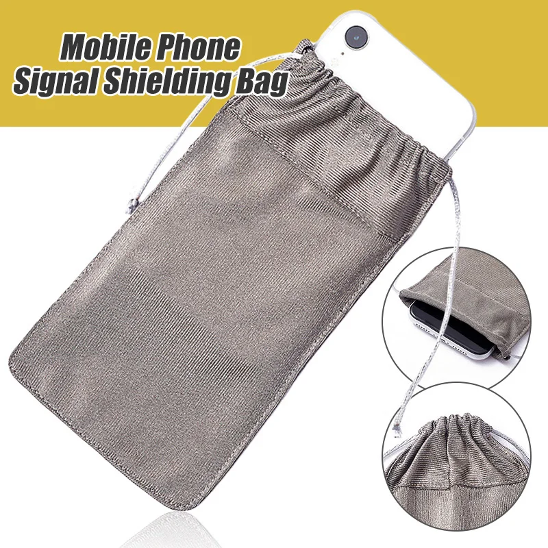 Hot Sale! Silver Fiber Radiation Protect Faraday Bag Phone Pouch  RF Signal Blocker Shield EMF Protection Card Storage Bag