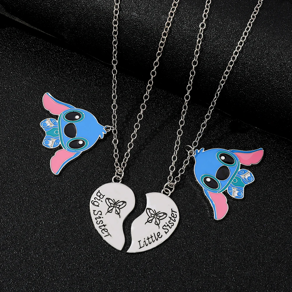 الكرتون غرزة الحب الربط قلادة قلادة رسالة BigStitch LittleStitch تصميم لطيف هدية لأفضل الأصدقاء #1