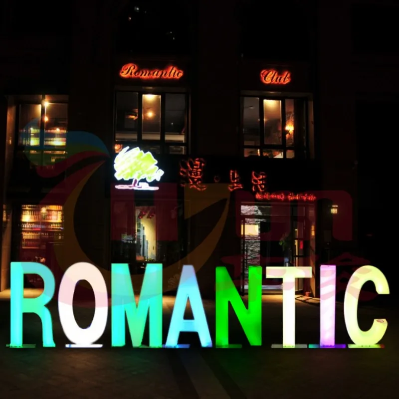 Party Decoration 80CM Height Rechargeable Led illuminated Alphabet Letters LOVE Wedding Centerpieces Road Lead Backdrop Props