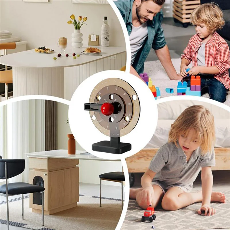 NEW-Calendar Acrylic Disc Decor Tabletop Calendar Novelty Simple Manual Rotating Calendar Desktop Decorative