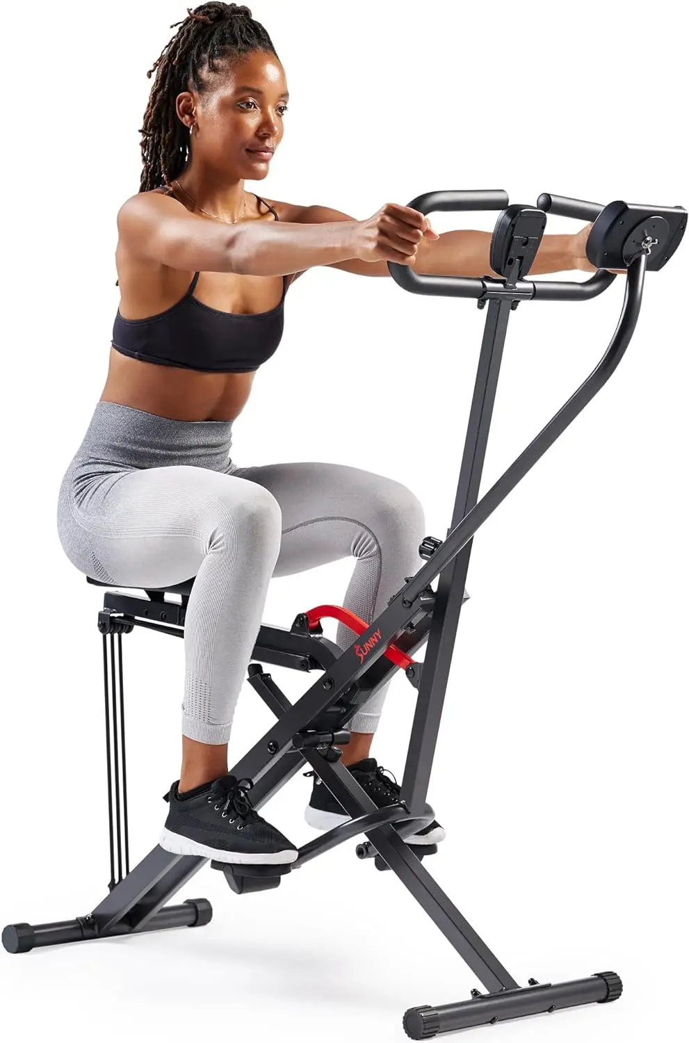 Duo Motion Row and Squat Assist Multi-Functional Workout Trainer with Adjustable Resistance, Easy Setup & Foldable, Glute & Leg