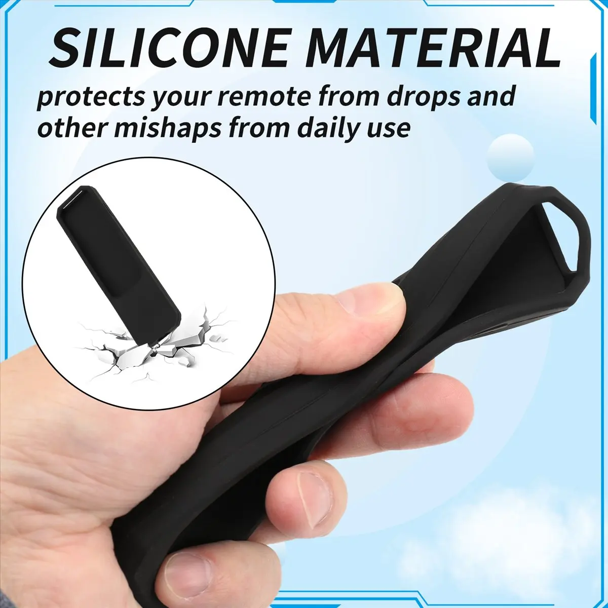 Silicone Remote Protective Case for TV 4K Remote 2021 Anti-Slip Shockproof Soft Case Remote Control Case,Black