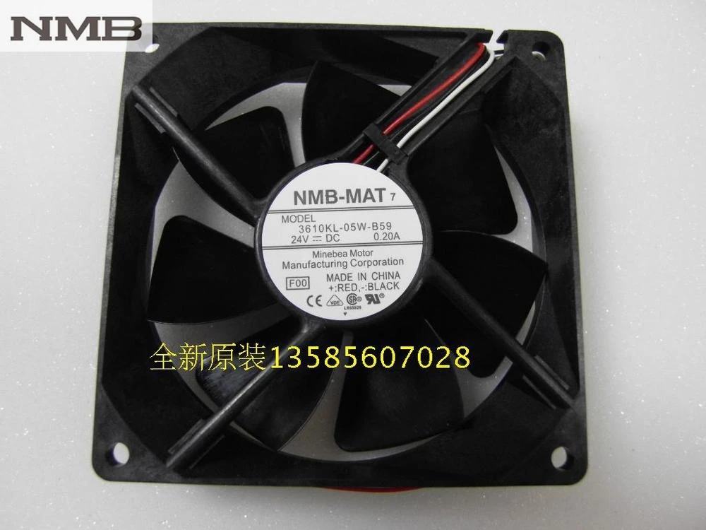 

NMB fan blower 3610KL-05W-B59 9225 24V 3 lines with alarm