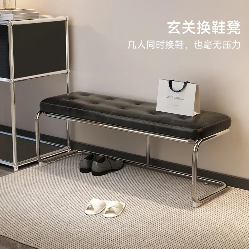 

Cloakroom Dining Chair Change Shoes Vintage Strip Door Sofa Dining Stool Nordic