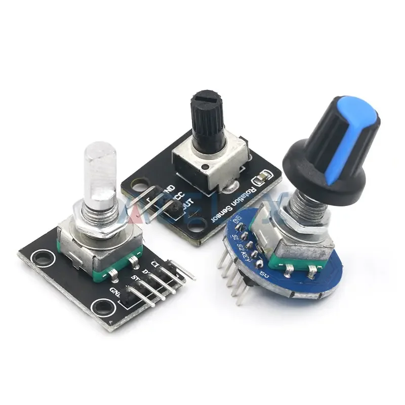 Модуль с поворотным кодовым датчиком на 360 градусов для Arduino, переключатель с датчиком кирпича, макетная плата, с штифтами, в комплекте с разъ...