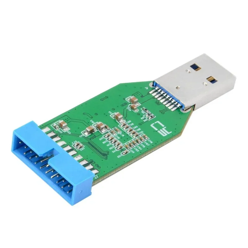 منفذ واحد USB 3.0 نوع A ذكر إلى أنثى 20-Pin موصل أنثى مهايئ توزيع اللوحة الأم المقبس 20-Pin إلى HUB