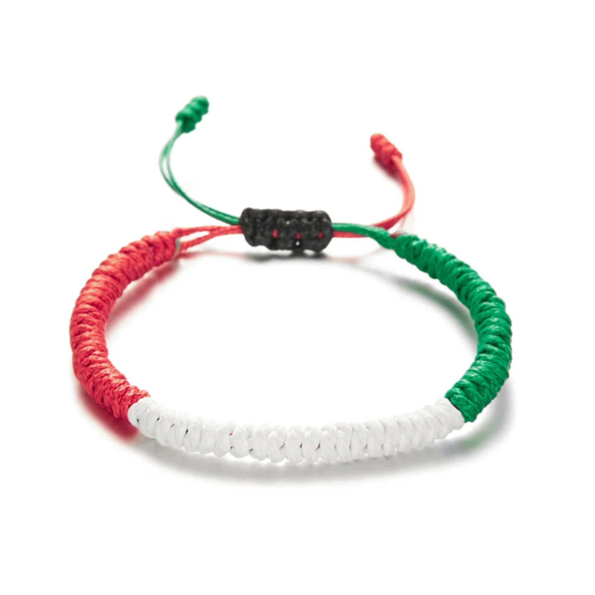 Pulseras de cadena de cuerda de Color de bandera de países trenzadas hechas a mano para mujeres y hombres, brazalete de hilo Simple rojo, verde, negro, blanco y azul, joyería