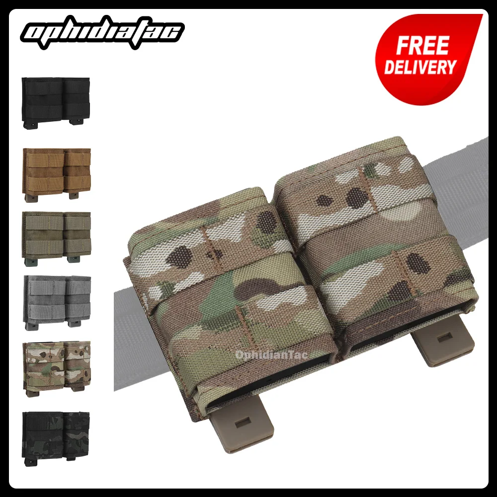 OphidianTac Double Short 5.56 M4 AR KYWI Magazine Pouch Insert Open Malice Clip Strap 500D Nylon Hunting Airsoft