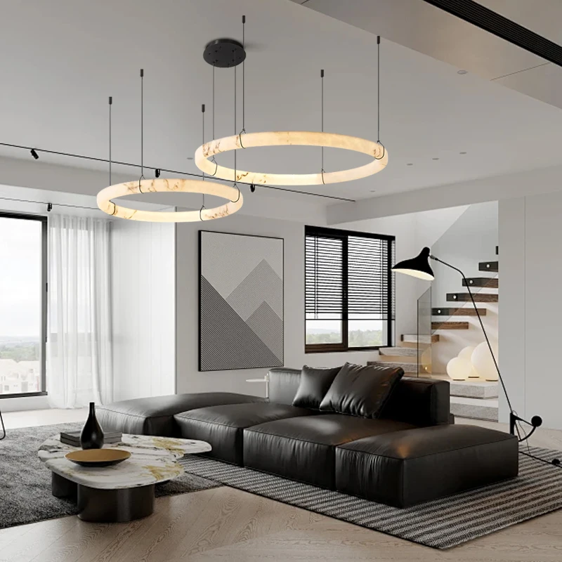 

Светодиодные креативные современные потолочные люстры с имитацией мрамора, украшение комнаты, круглый подвесной светильник для гостиной, фойе