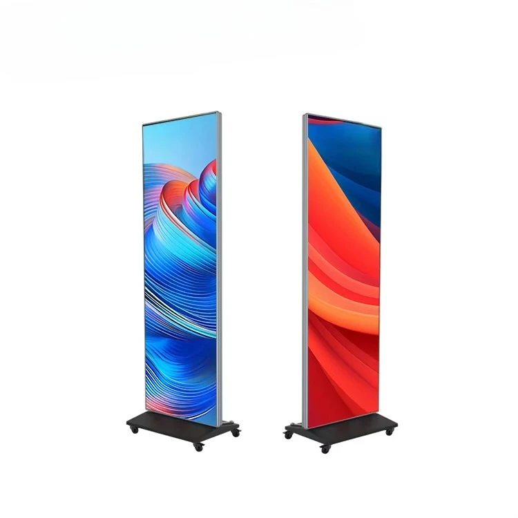 

Portable Floor Standing Led Advertising Screen Shop Digital Led Poster 640*1920mm Indoor Outdoor Poster Led Display Screen