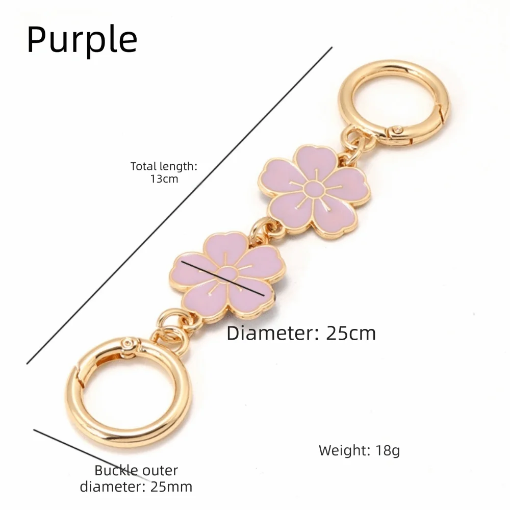 Minimalist Metal Extended Chain Versatile Epoxy Flower Extension Chain Shoulder Strap Extension Bag Accessories Handbag