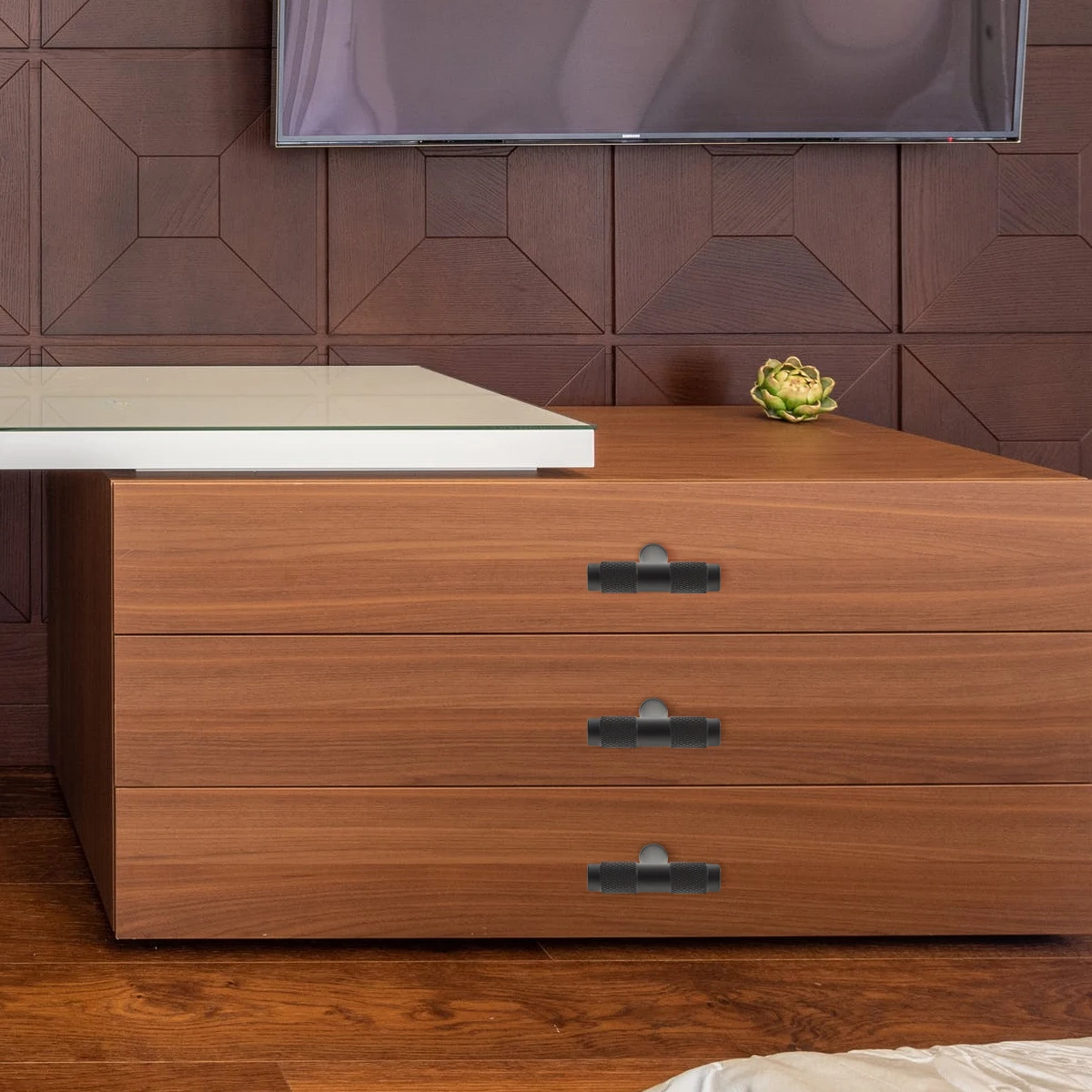 

4pcs Aluminum Alloy Cabinet Handle Knurling Texture Anti-Slip Durable Furniture Pull Drawer Pulls Replacement Metal Handle