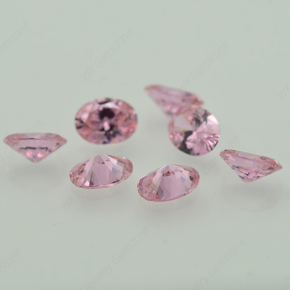 Oval Shape Cut Size 2x3~18x25mm 5A Pink CZ Stone Synthetic Gems Loose Cubic Zirconia For Jewelry Wholesale High Quality