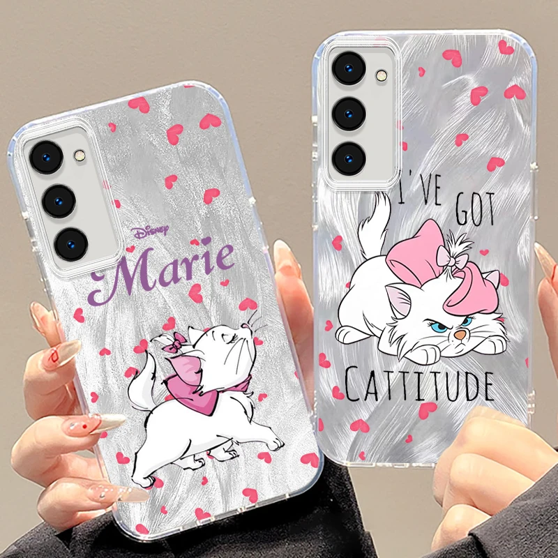 Cartoon The Aristocats Marie Cat For Samsung S24 S23 S21 FE Plus Ultra A03 A25 A23 A22 A21S A15 A14 A12 5G Feather Yarn Soft