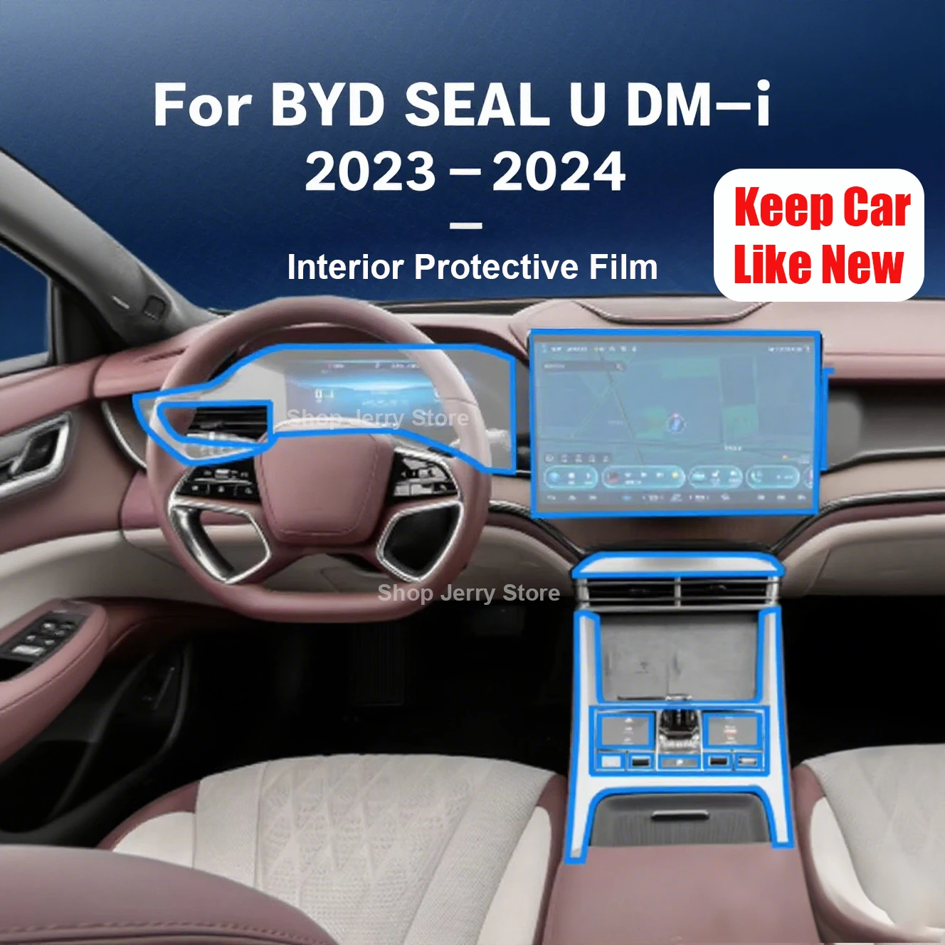 

For BYD SEAL U DM-i 2023-2024 Interior Protection Film Kit Keep Your Car Like New Anti Scratch Dashboard Center Console Cover