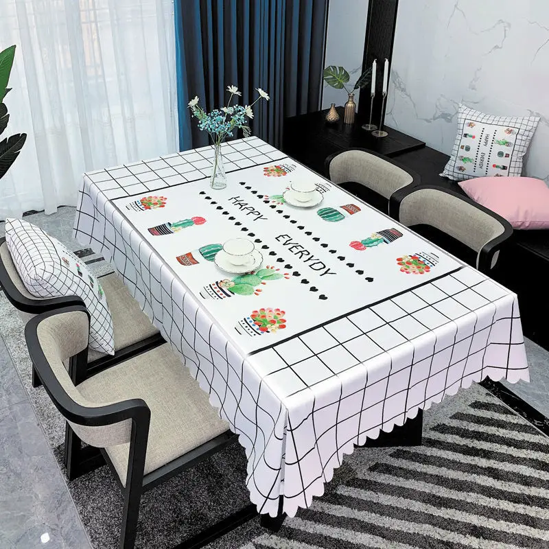 Retro Simplicity Dinning Tablecloth Wedding Decoration Table Cloth Rectangular Not PVC Kitchen Waterproof Table Covers Manteles