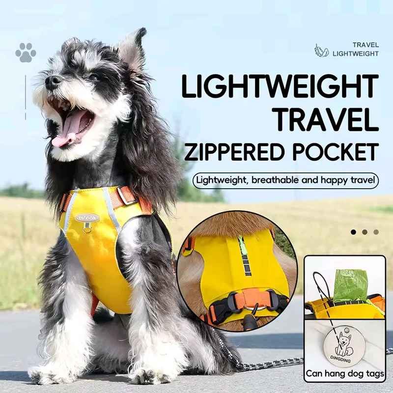 

Lightweight Adjustable Dog Walking Harness Leash Vest Style With Reflective Strap Dog Chest and Back For Puppy Dog Supplies