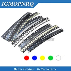 100PCS=5 colors x 20pcs 1210 1206 0805 0603 5050 5730 LED Diode Assortment SMD LED Diode Kit Green RED White Blue Yellow