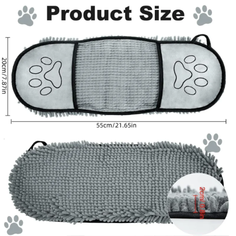 Großes Saugfähiges Schnelltrocknendes Haustier-Badetuch für Katzen und Hunde Golden Retriever Haardecke Kleine Hunde-Badeutensilien Teddy – Detail 11