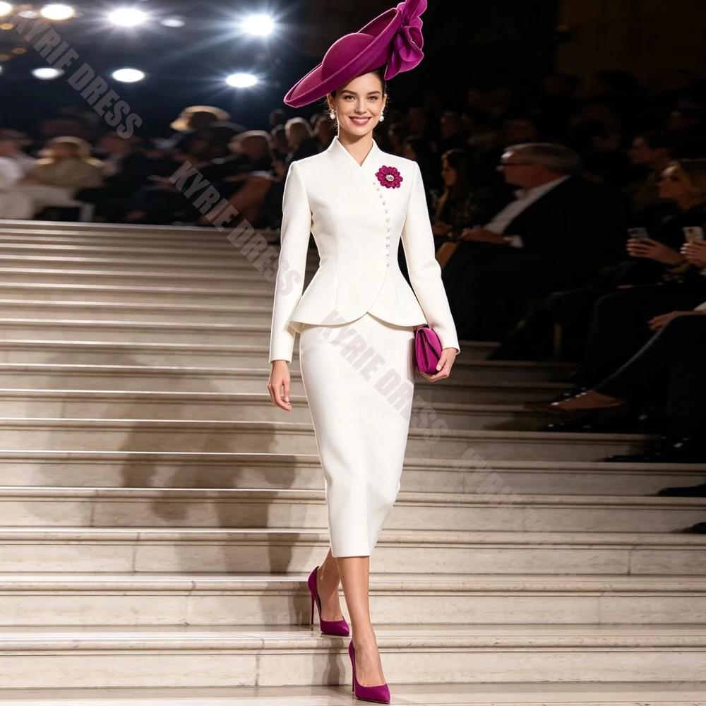 Customized Mother of The Bride Dresses 2026 V Neck Full Sleeves Buttons Bodycon for Women Wedding Guest Gown Party Evening Dress