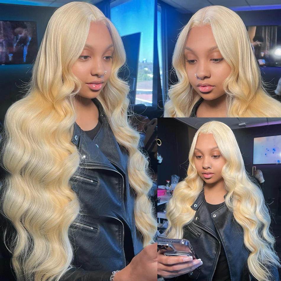 Honey Blonde Body Wave Lace Front Wig para Mulheres, HD Transparente Lace Frontal Perucas, Cabelo Humano Brasileiro, 13x4 Colorido, 613x6