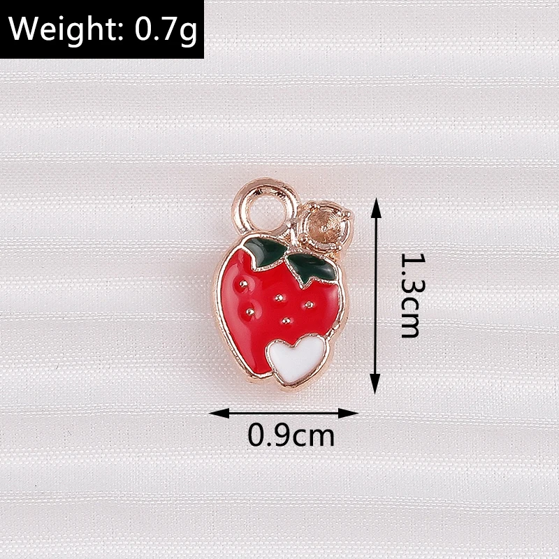 10 teile/los Mix Nette Emaille Obst Apfel Kirsche Ananas Traube Charms für Schmuck Machen Frauen Ohrringe Anhänger Halsketten Geschenke – Detail 18