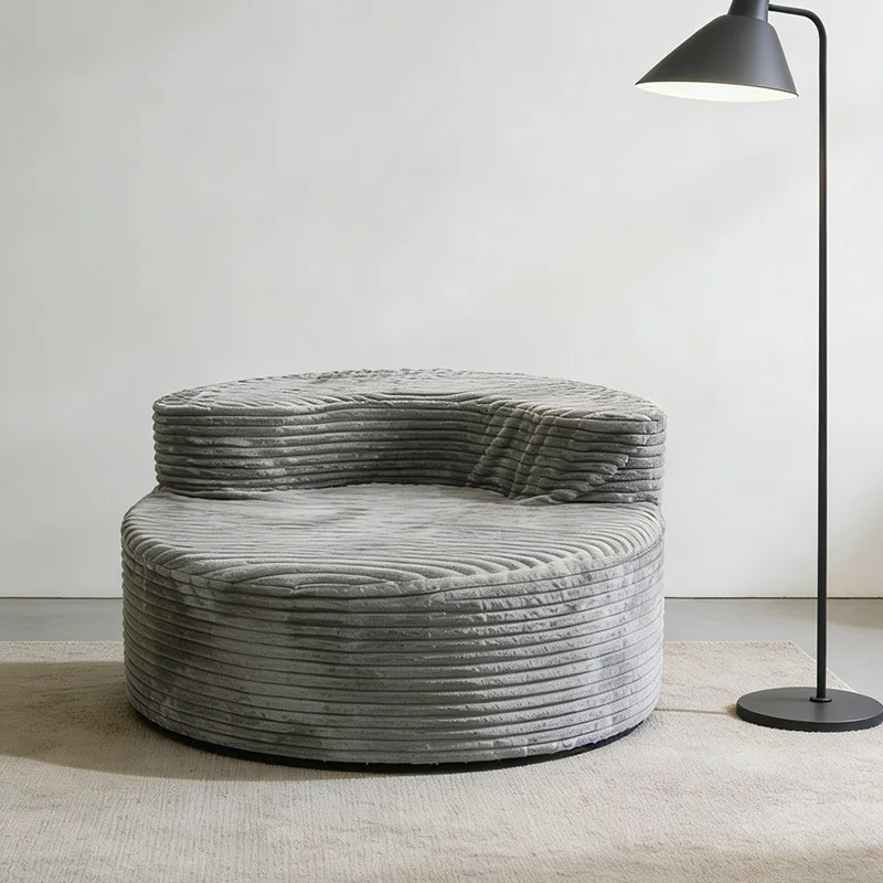 Compression sofa sponge round fabric small apartment single chair balcony lazy sofa recliner