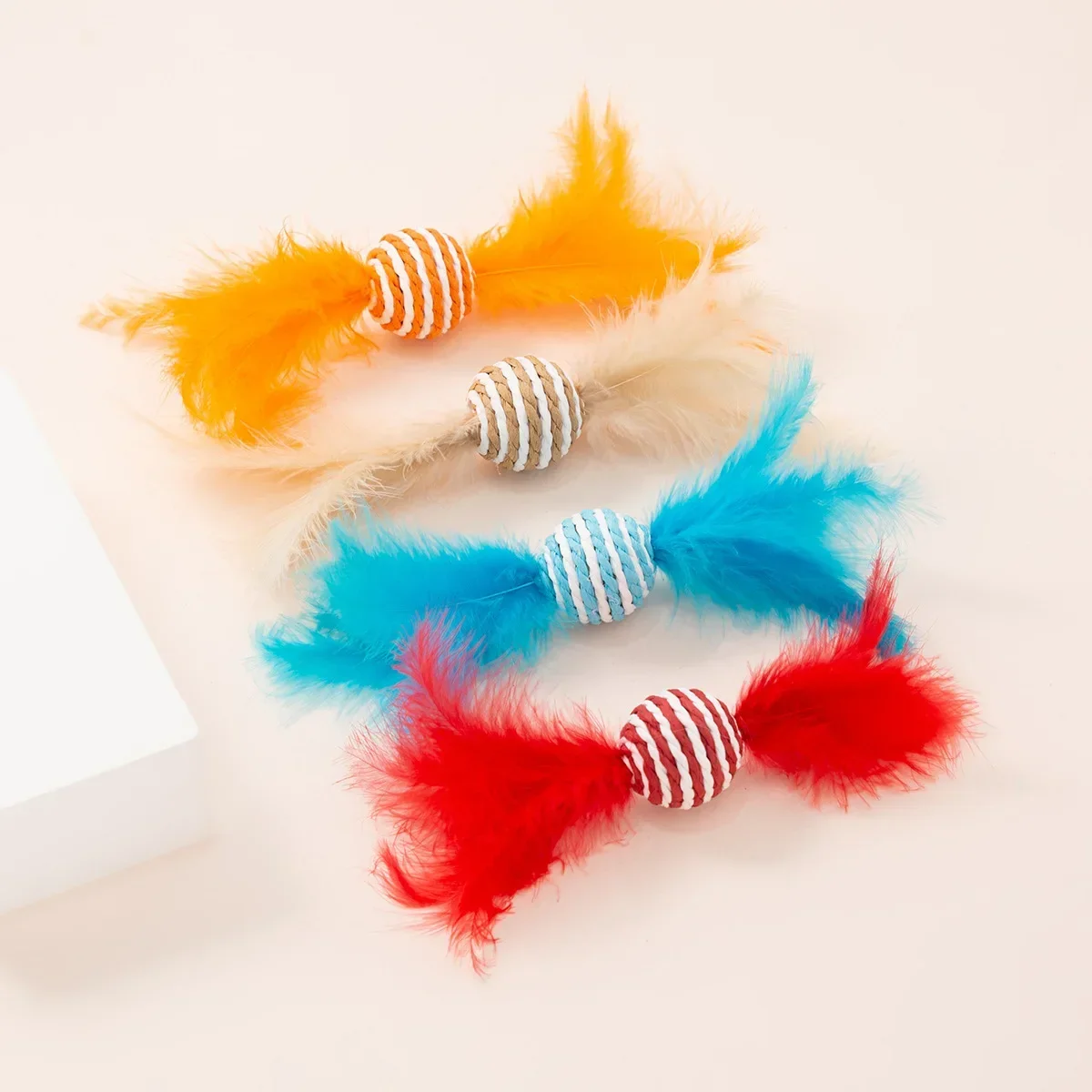 Star Texture Ball Feather Toy for Dog Supplies Cat Toy Ball Feather Ball Throwing Funny Toy Pet Products Cat Toys Interactive