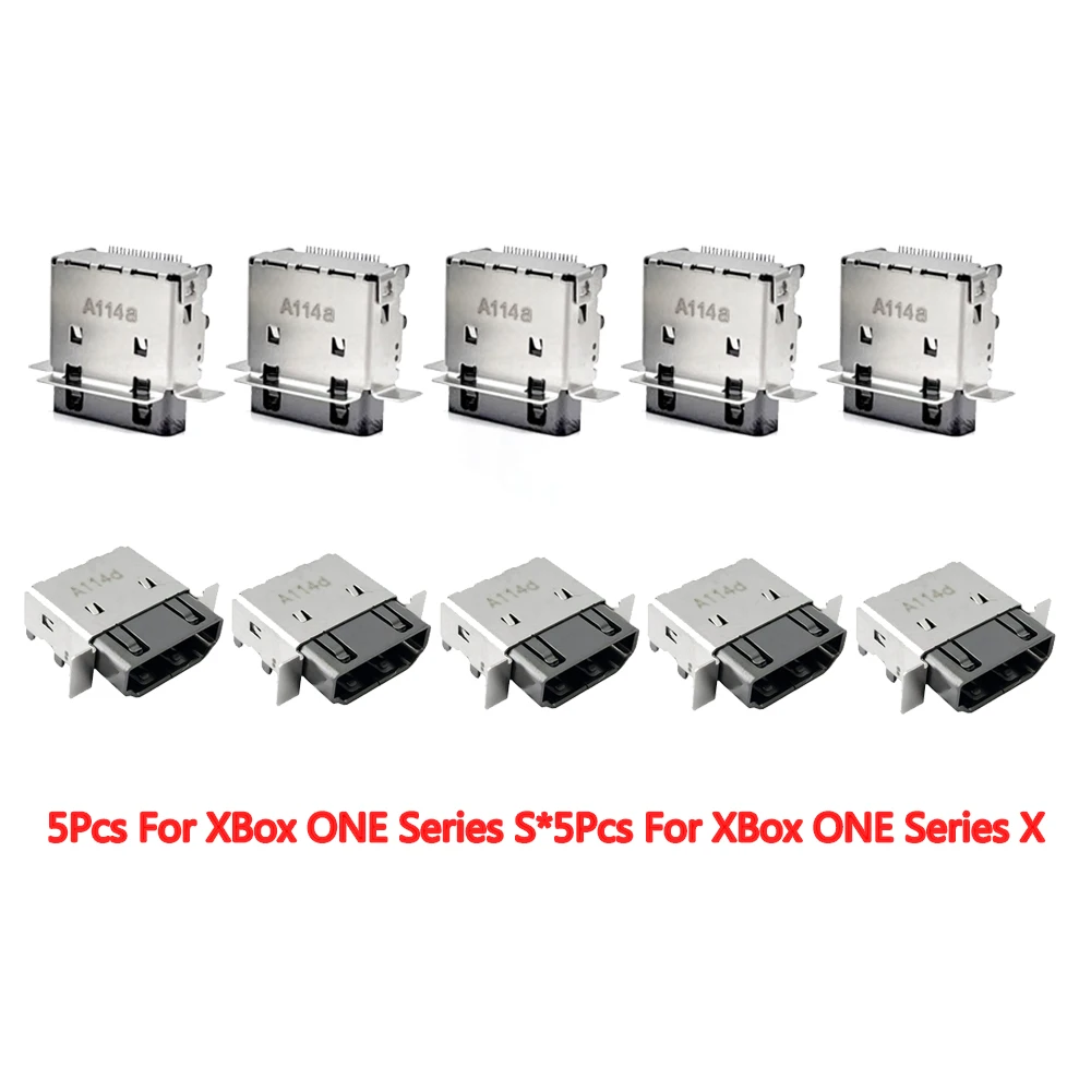 10Pcs ต้นฉบับสำหรับ Xbox One Series X/S HDMI-รองรับพอร์ตสำหรับ Xbox One คอนโซลพอร์ต Hdmi ขั้วต่อหลอดไฟ LED อินเทอร์เฟซ Gratis Ongkir