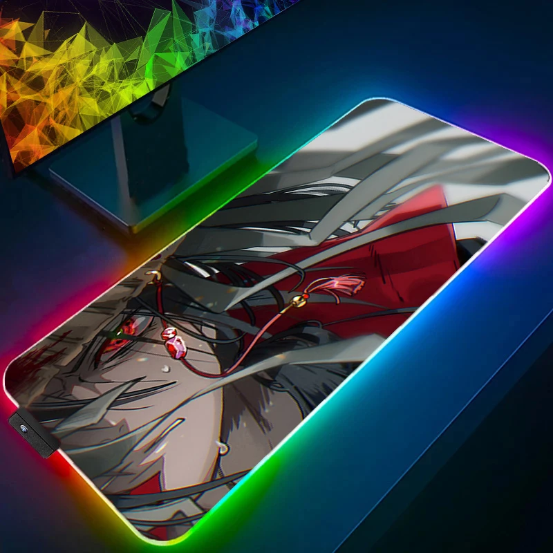 

Backlight Mouse Pad N-narutoS I-itachi Uchiha Gamer Desk Mat PC Computer Anime RGB Mousepad Keyboard gaming Accessories Mausepad