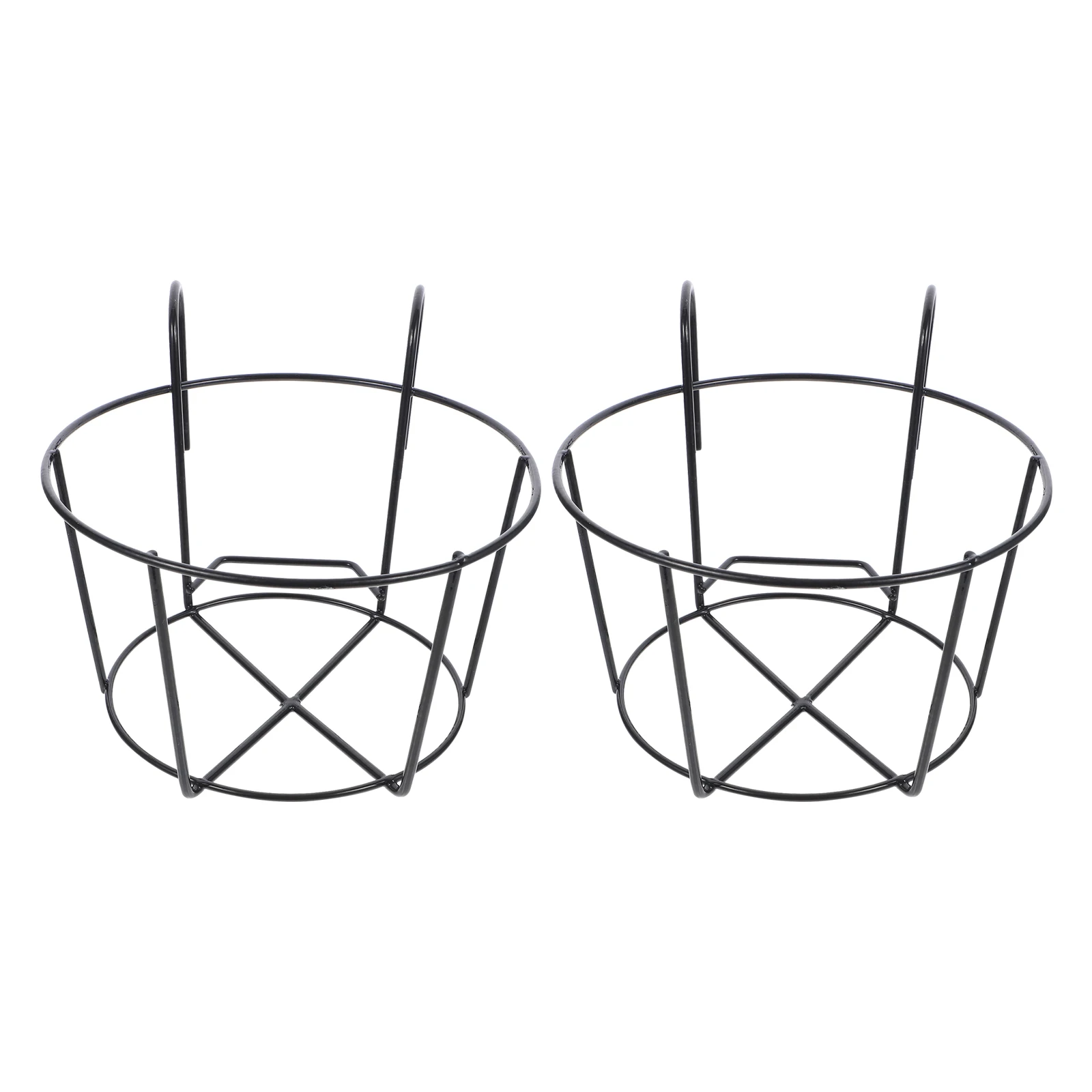 

2 Pcs Balcony Flower Stand Plant Pot Holder Durable Metal Material Hanging Basket for Bonsai Garden Decoration