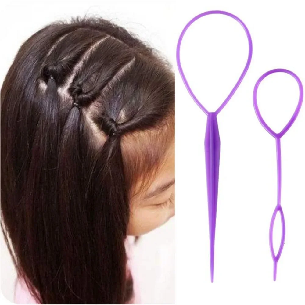 2pcs Plastic Ponytail Hair Styling Tools Pony Topsy Tail Clip Hair Braid Maker Professional Braiding Hair Hair Styling Tools