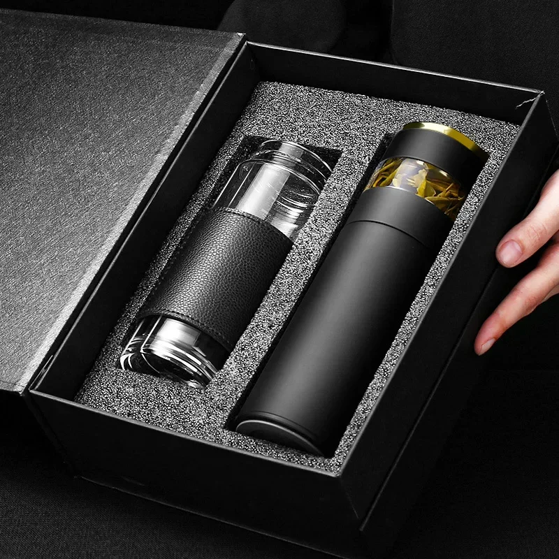 

Stainless Steel 316 Intelligent Thermos Cup High Appearance Level Men And Women Tea Separation Tea Cup Set Gift Box Cup
