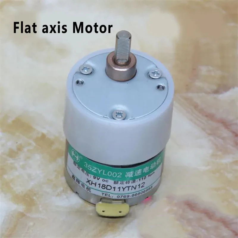 9V 110rpm DC Coin Counting Machine Accessories Small Motor Circular Shaft Flat Shaft Small Motor 35ZYL002 Reducer Motor 35ZYC-01